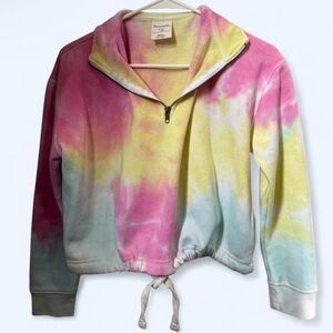 Dreamsicle multicoloured tie-dye cropped sweatshirt Size: Small